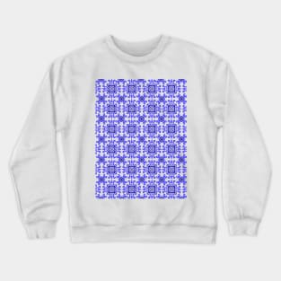 Classic European Blue Tiles Pattern Crewneck Sweatshirt